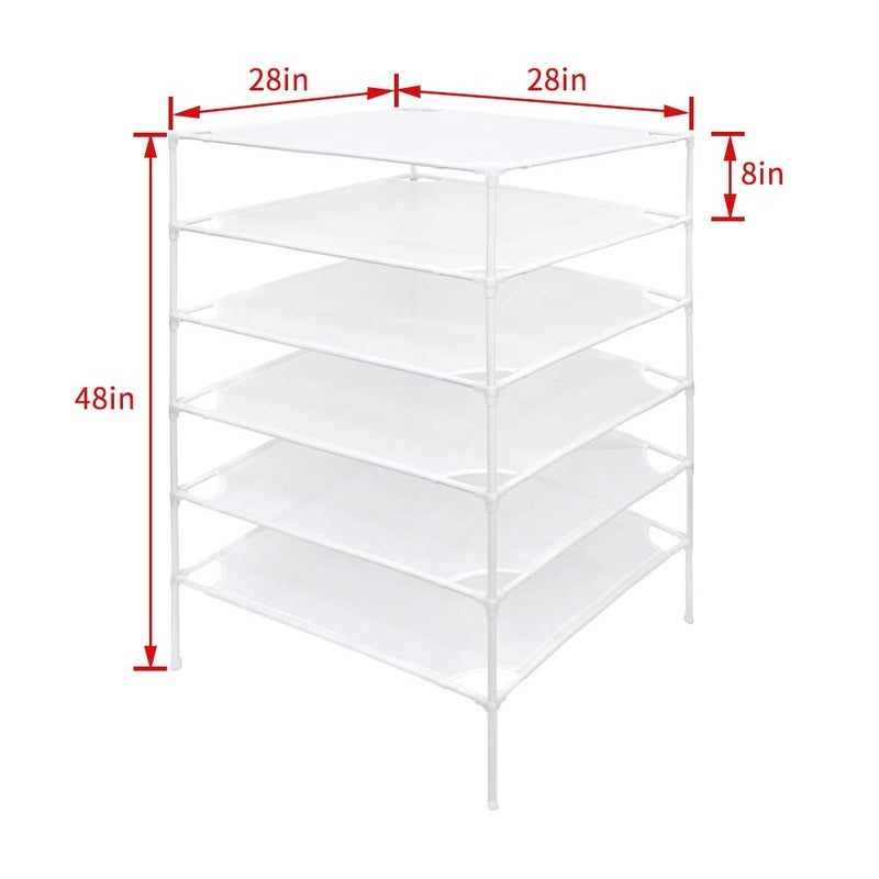 Growsun Sweater Drying Rack 6-Layer Stackable Mesh Cloth Dry Dyier,White - Image 2